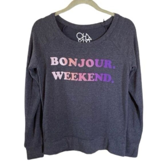 New Chaser Bonjour Weekend Graphic Tee Woman's Small - Picture 12 of 12